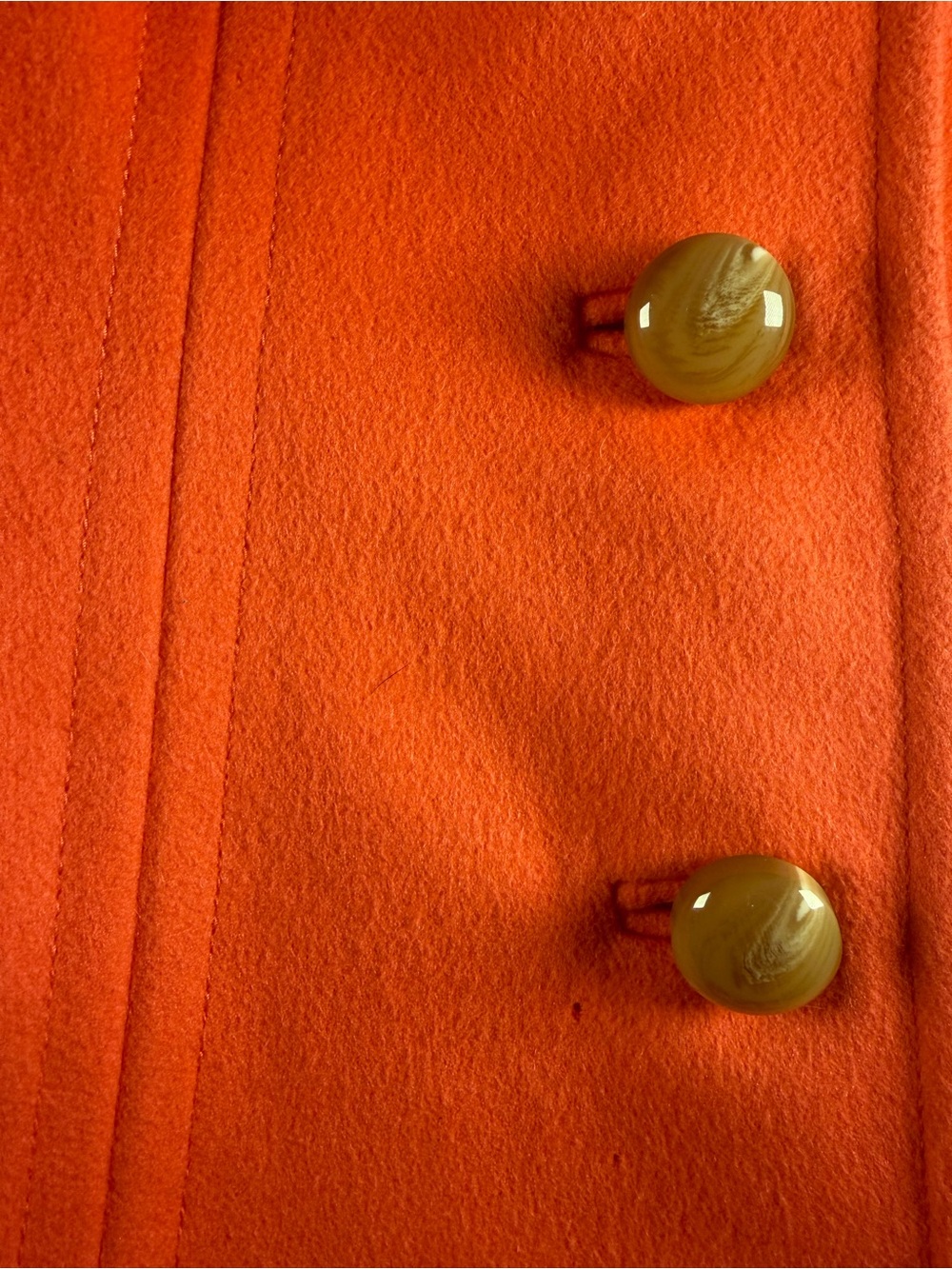 J.Crew 100% Wool Coral Orange Coat Size 4 - Picture 5 of 6